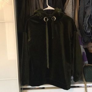 Velvet hoodie and sweater skirt